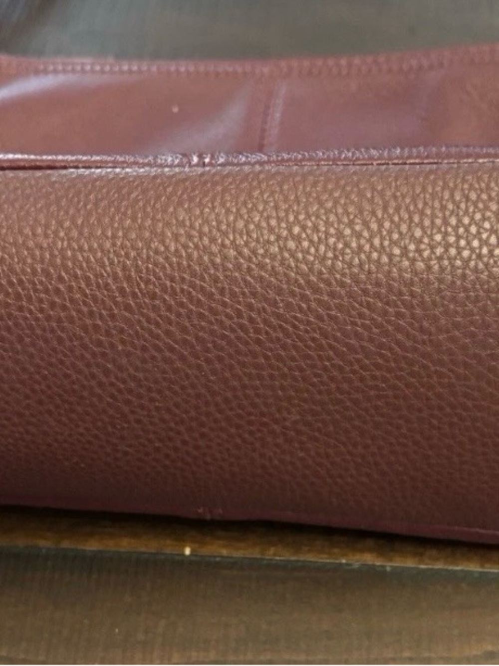 Sax Iris Burgundy Pebbled Leather Shoulder Small Boho Bag with Single Strap - Picture 6 of 11